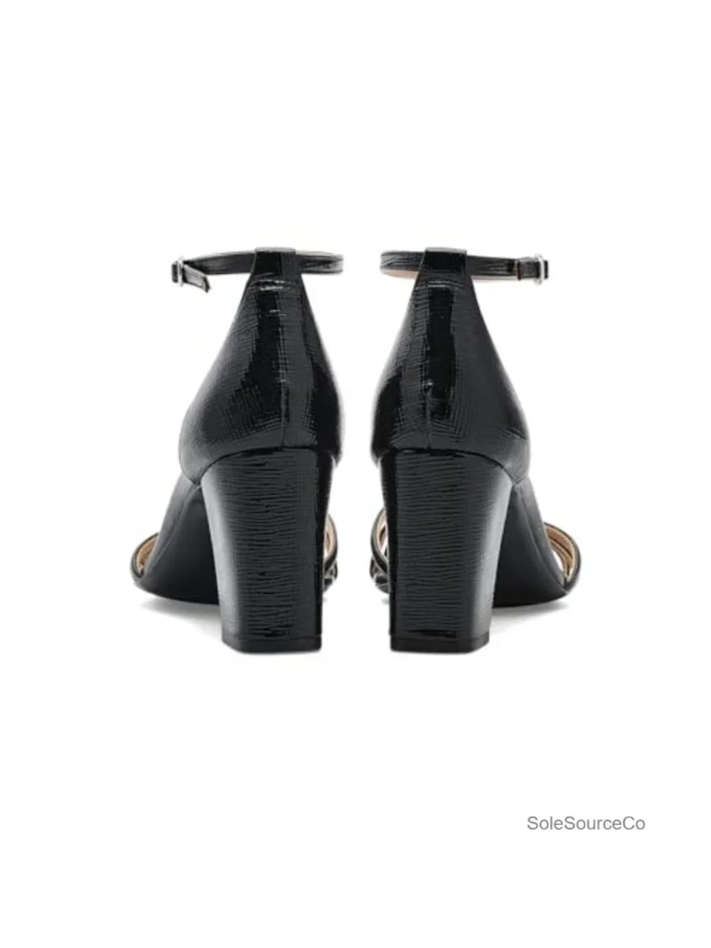 Heeled Sandals with Block Heel and Platform - Open Toe Dress Shoes